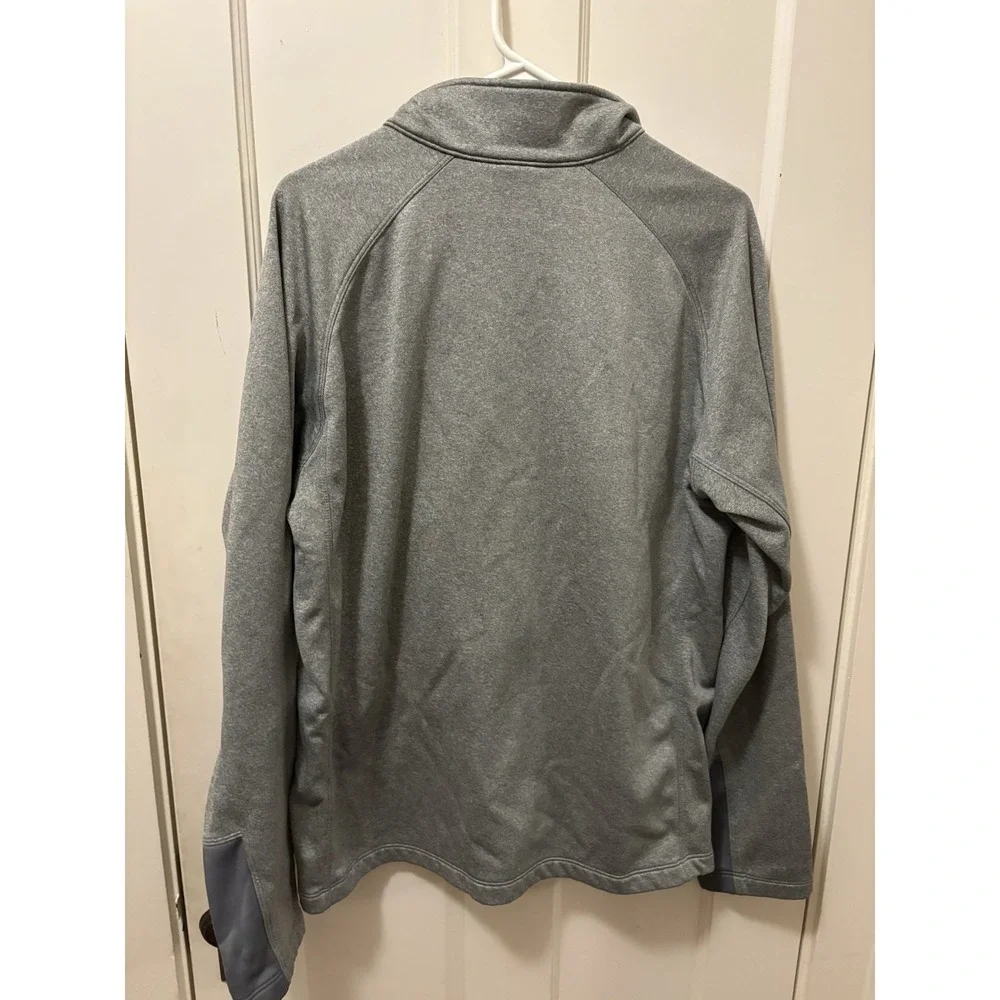 The North Face Mens XL Gray Blue Full Zip Grid Fleece Jacket Active Mid Layer